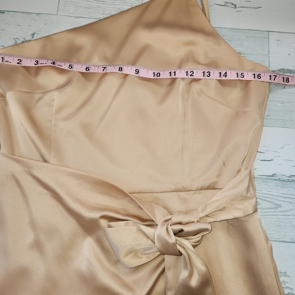 Gianni Bini NWT One Shoulder Spaghetti Strap Tie Waist Mini Wrap Dress Size 8 - Picture 6 of 12